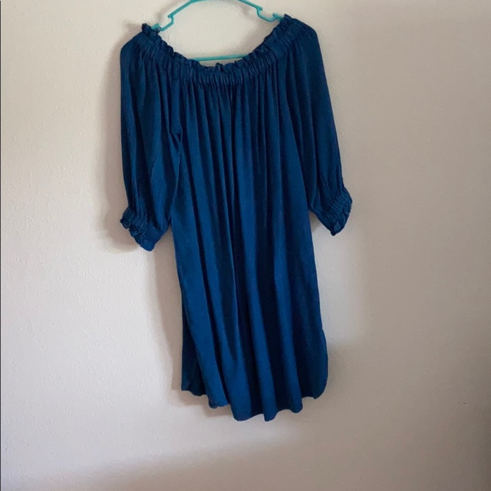 Style Envy Blue Off the Shoulder Dress